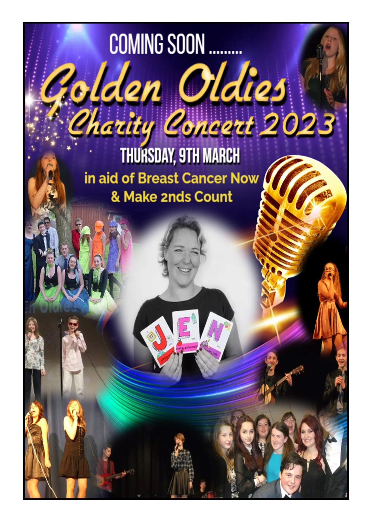 Coming soon Poster for Golden Oldies Charity Concert 2023